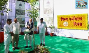 PM Modi plants tree in Surat under the 'Ek Ped Maa Ke Naam' campaign on World Environment Day